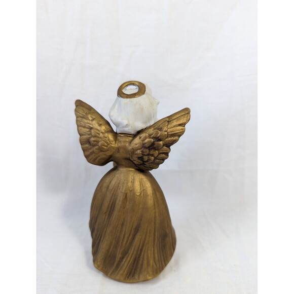 Vintage ARDALT Angel Figurine #7500 Mandolin Gold White Ceramic Porcelain - Picture 3 of 6